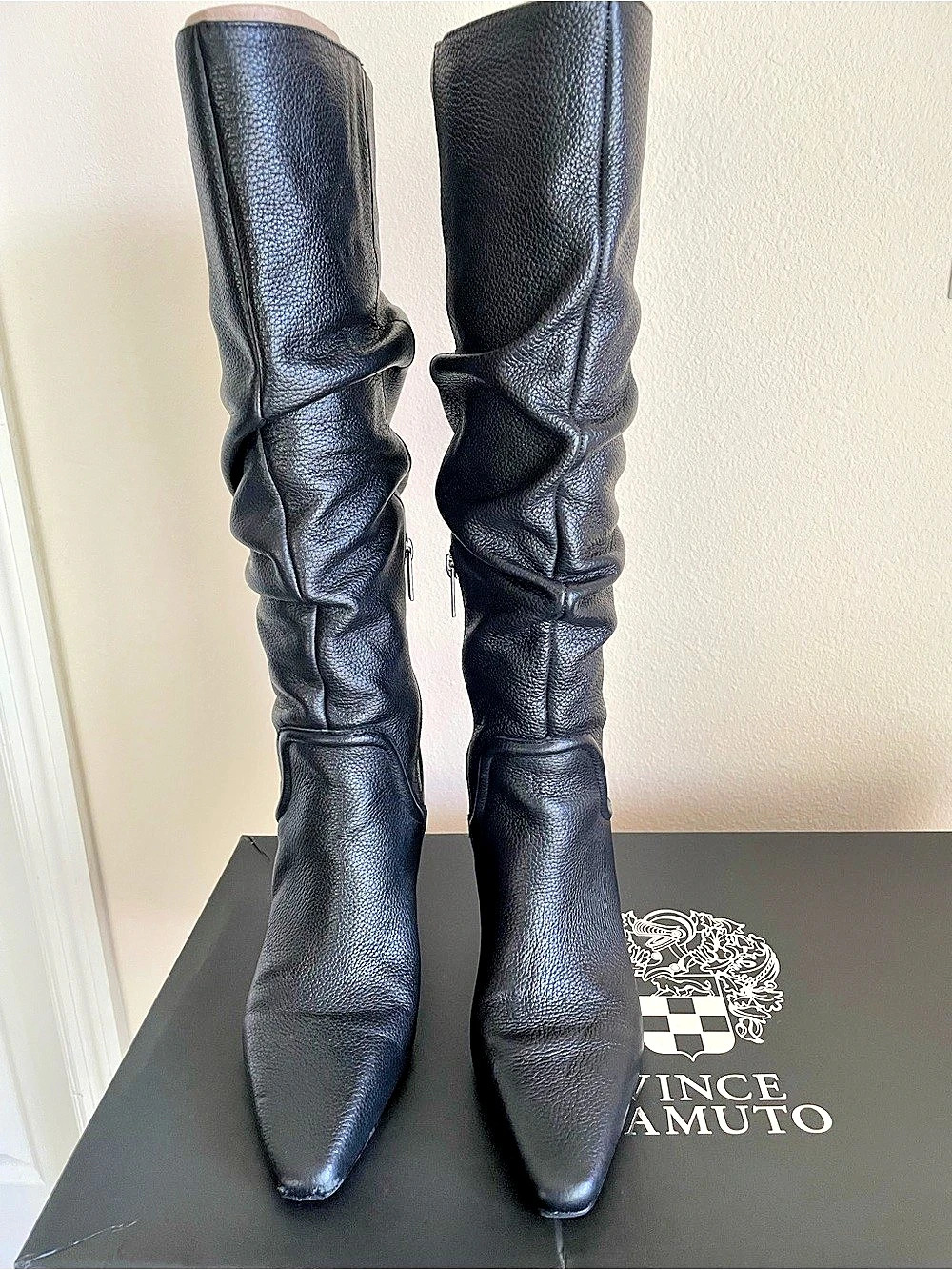 Vince Camuto Chelsy Black Wide Calf Heeled Boots US 8M